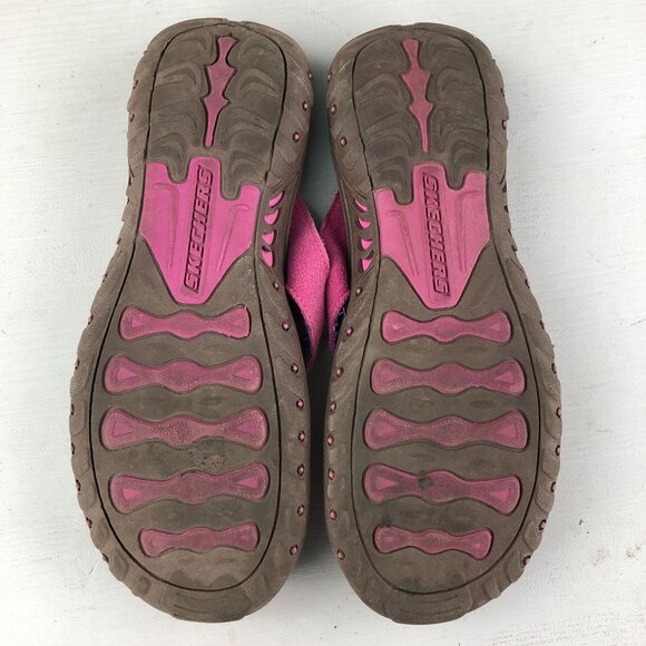 Skechers Women's Size 8 Outdoor Lifestyle Pink Purple Suede Slip On Sandals - Picture 9 of 14